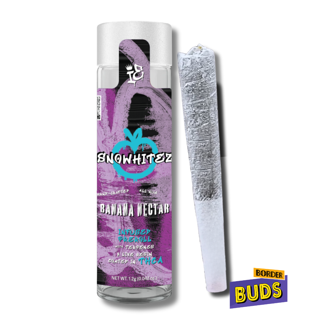 Photograph of product: Banana Nectar | SnoWhitez | 1.2g | Infused Pre-Roll