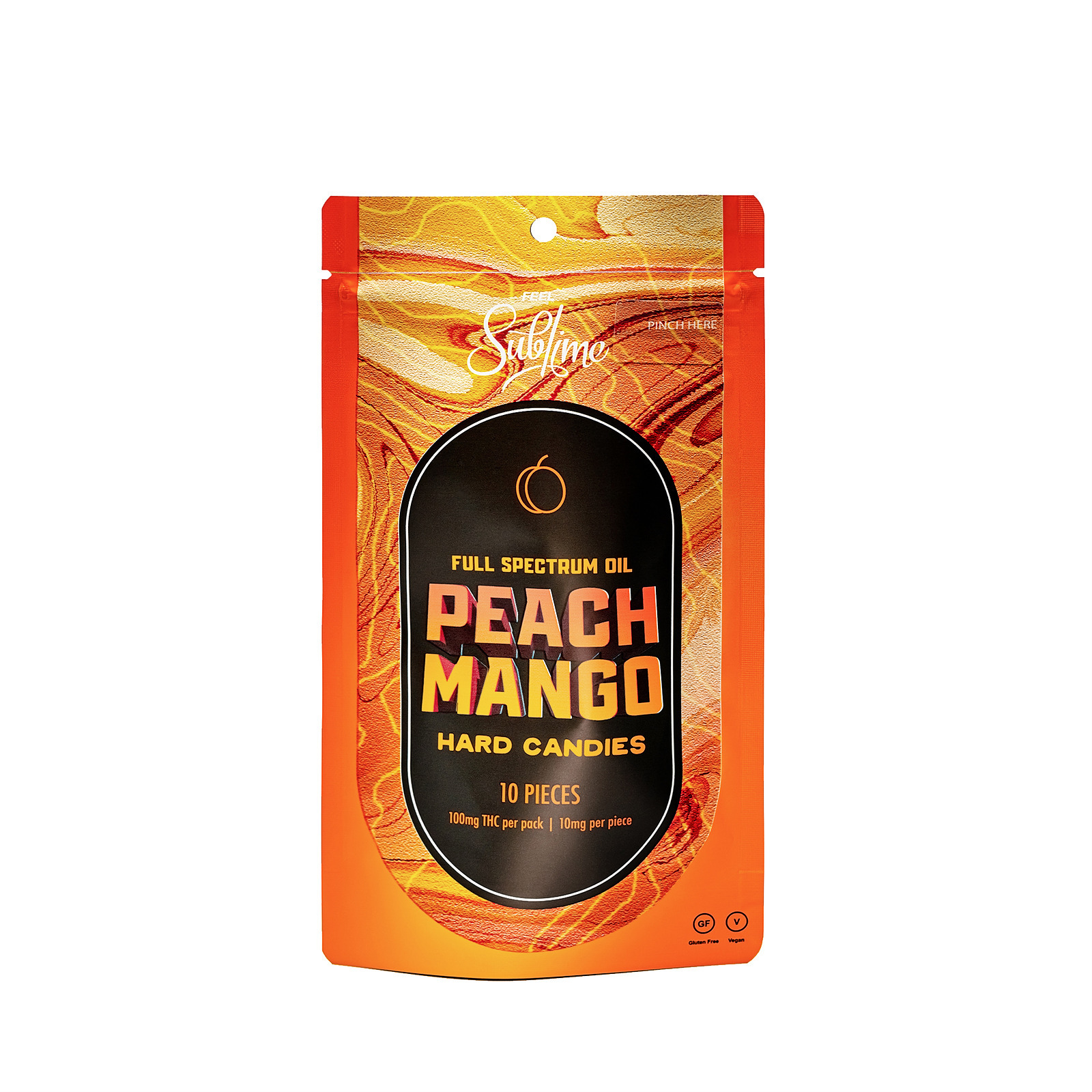 Photograph of product: 100mg <10x10mg> Hard Candy (Peach Mango)