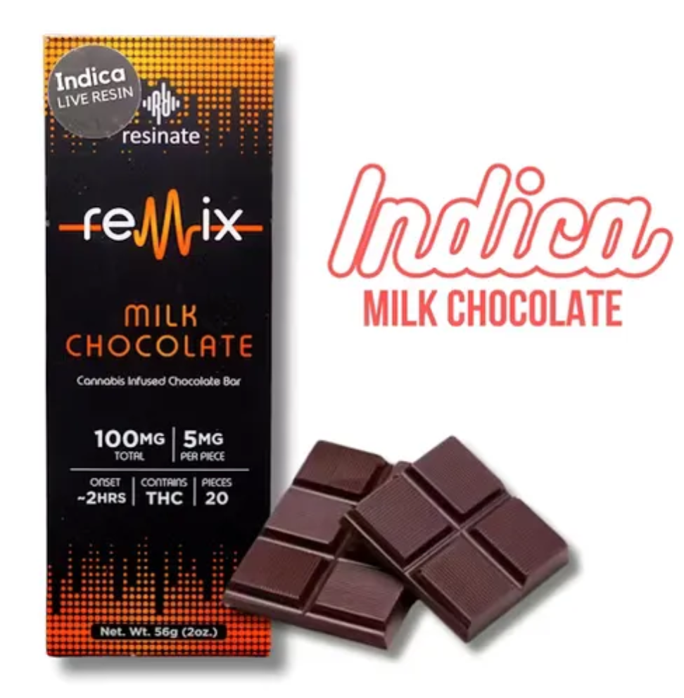 Photograph of product: Remix Milk Chocolate Bar Oui'd - 100mg - Resinate