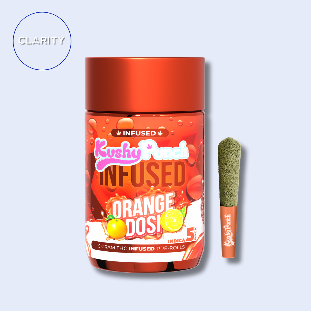 Photograph of product: Kushy Punch Infused Prerolls 5pk | Orange Dosi