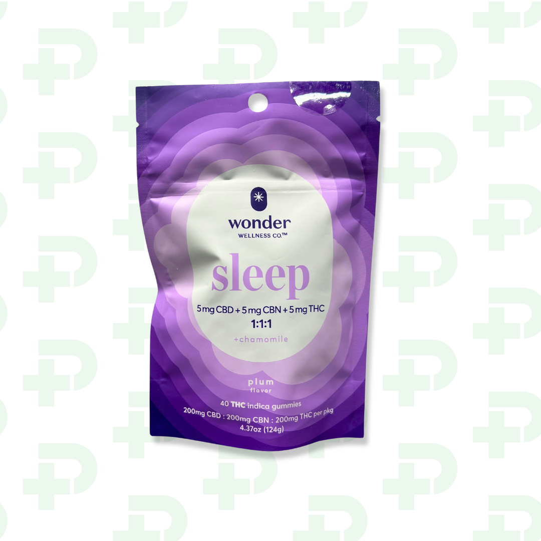 Photograph of product: Wonder Gummies 200mg - Sleep - 1:1:1 TH-oui CBD CBN - Plum