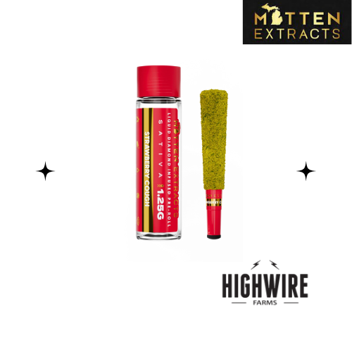 Photograph of product: Mitten Extracts Infused Preroll Strawberry Cough 1.25g