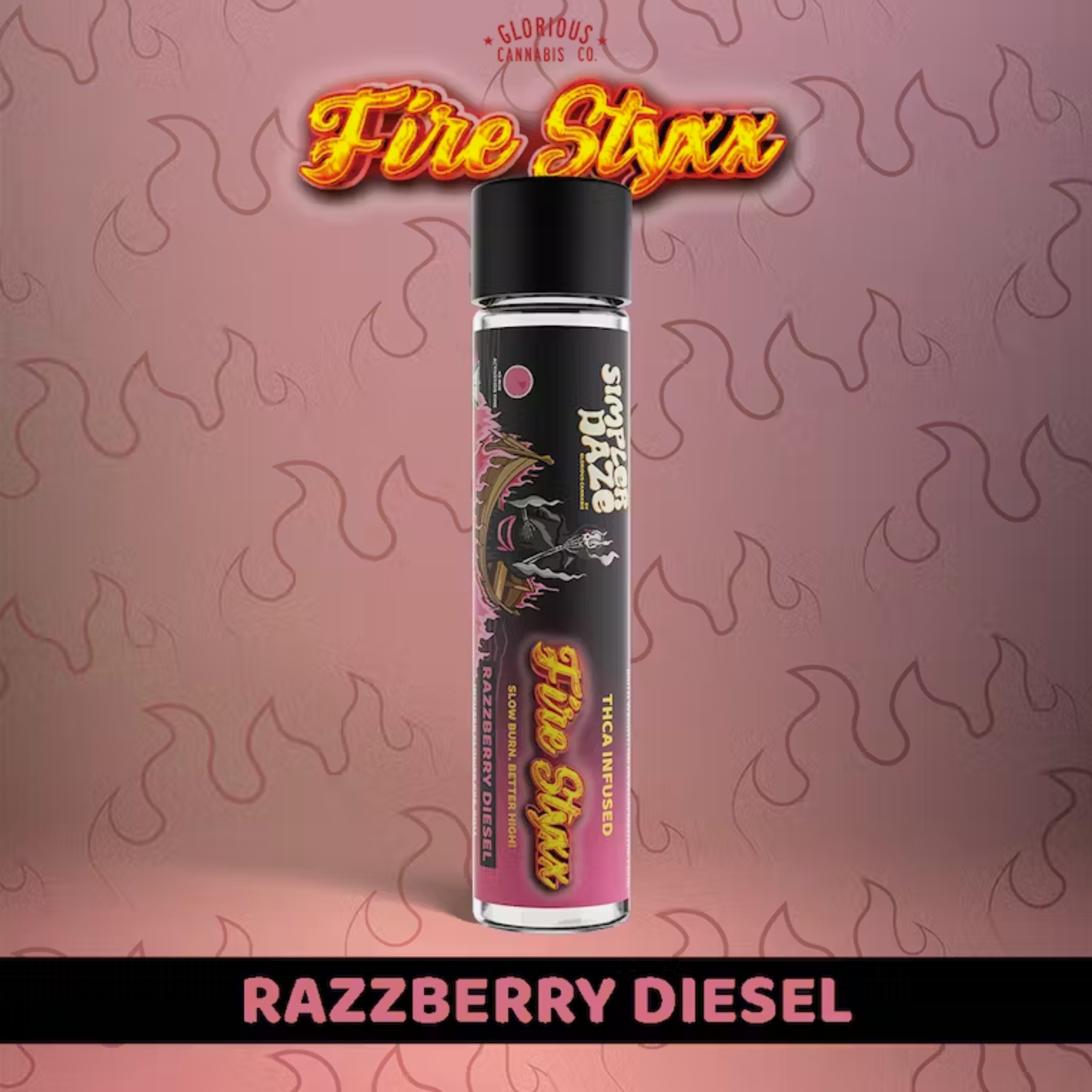 Photograph of product: Fire Styxx - Infused Pre-roll 1g - Razzberry Diesel