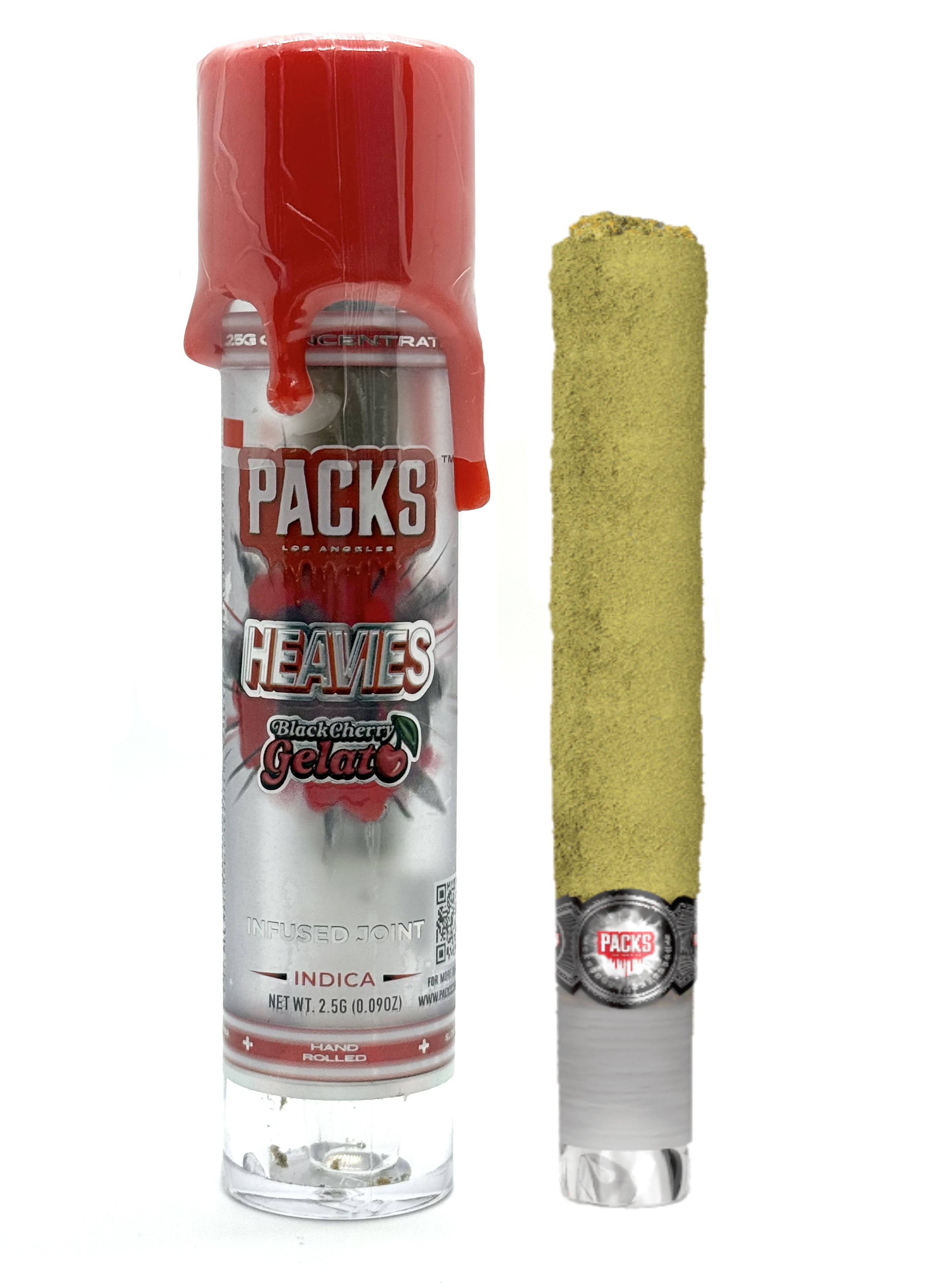 Photograph of product: Packwoods Black Cherry Gelato au chocolat Rosin Infused Preroll Rec