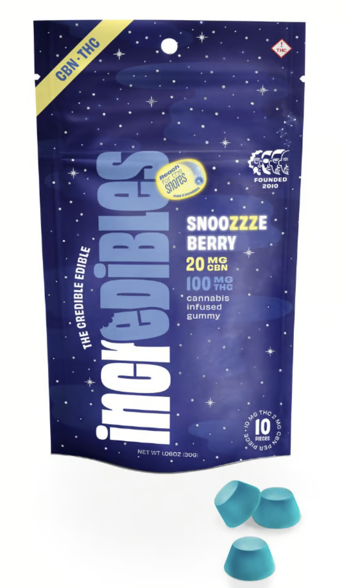 Photograph of product: Snoozzzeberry - 100mg TH-oui 20mg CBN 10pck