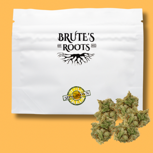 Photograph of product: Gods Mintz - 3.5g Sungrown Mixed Buds - Brute's Roots - REC