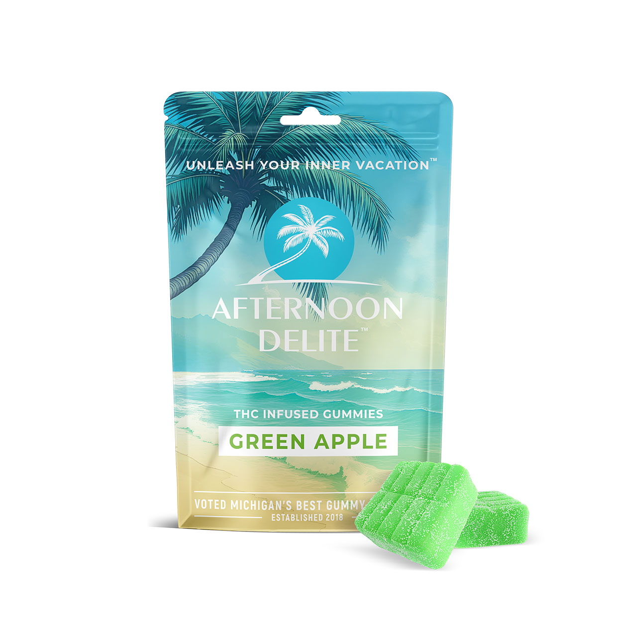 Photograph of product: Afternoon Delite | 200MG Gummies | Green Apple
