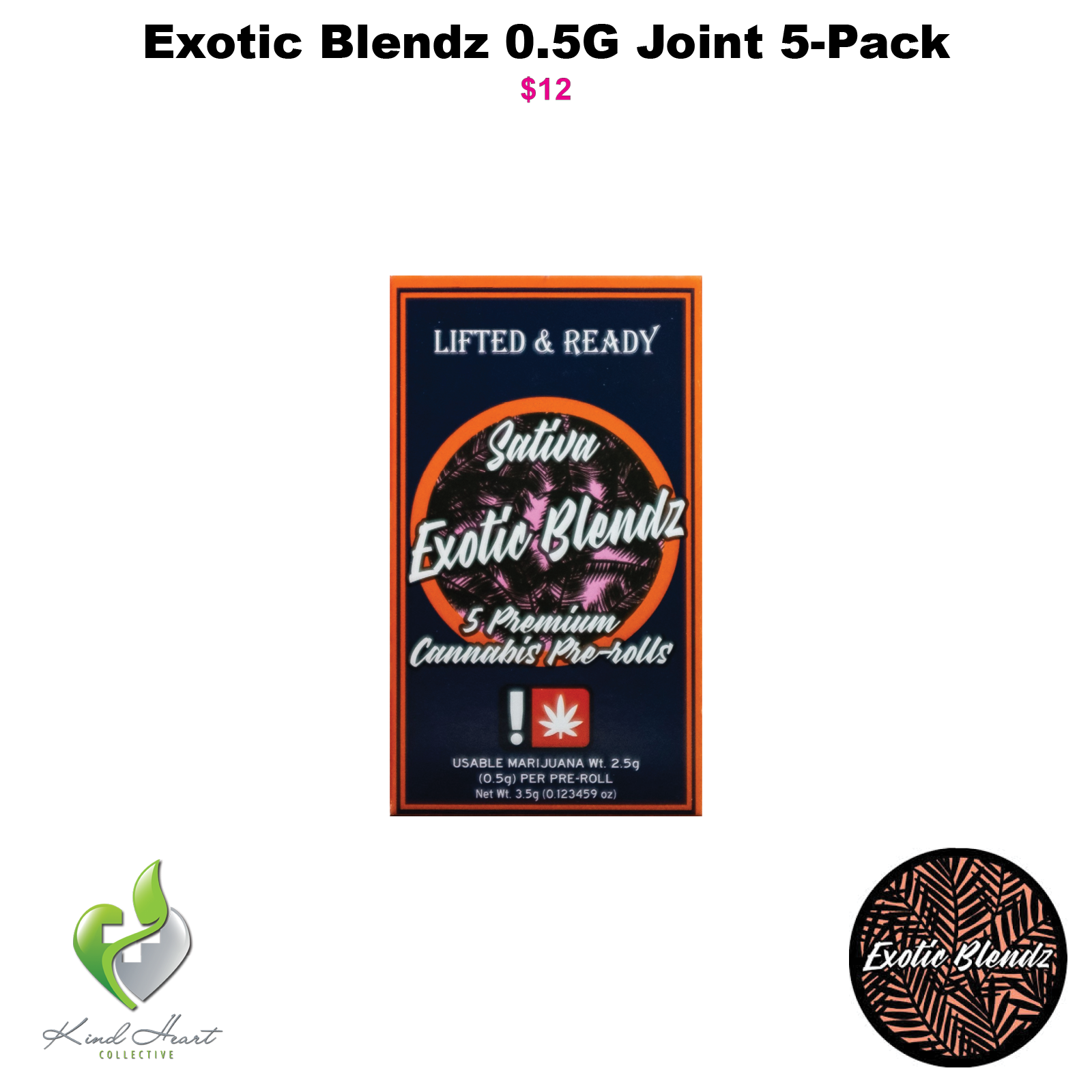 Photograph of product: Oui'd 0.5G Pre-Roll 5-Pack, Exotic Blendz (Taxes Included)