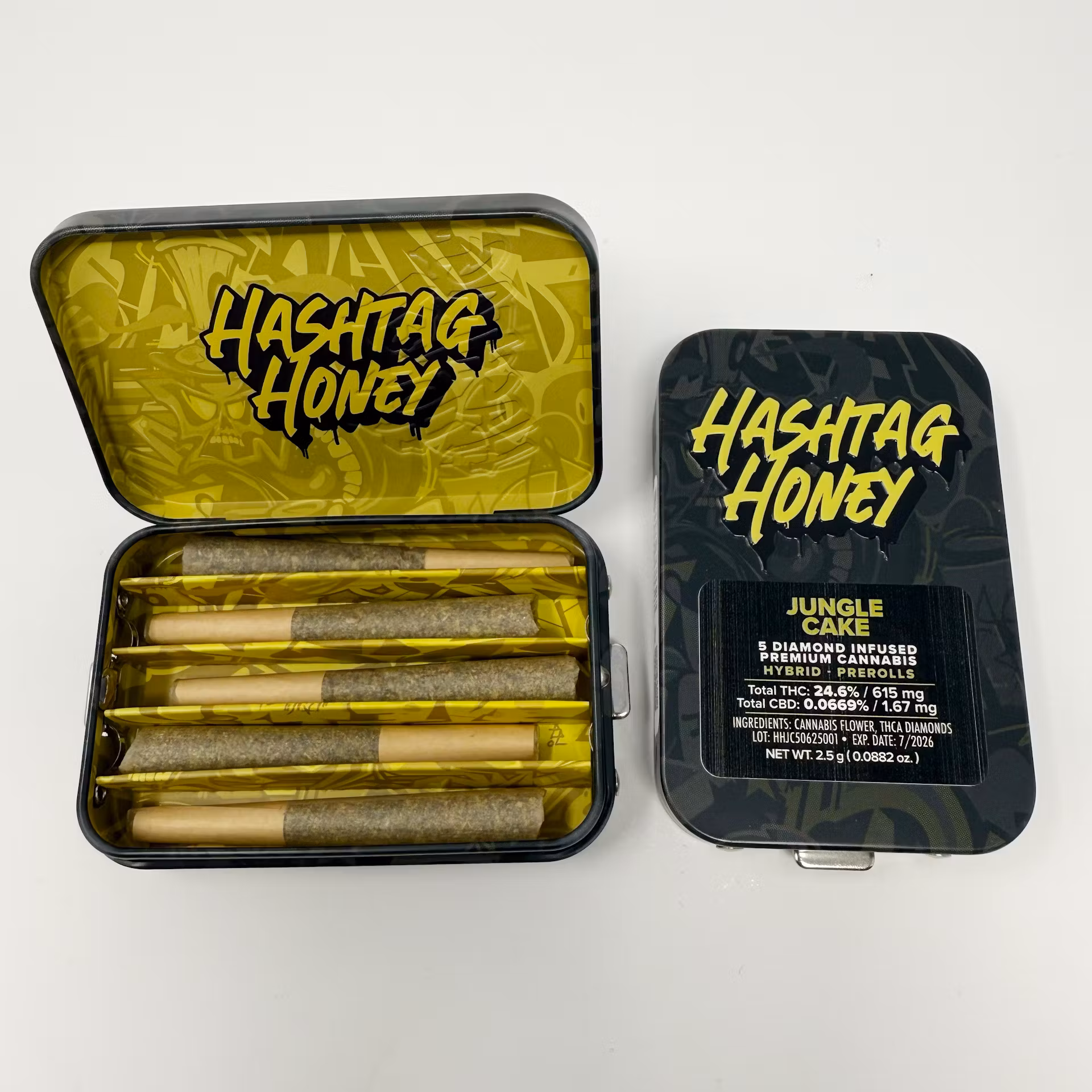 Photograph of product: 5-pack Diamond Infused Pre-Rolls - Jungle Cake