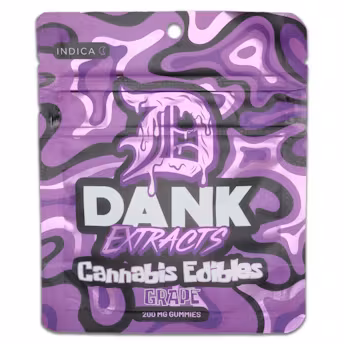 Photograph of product: Dank - 200mg Gummies (4x50mg) - Grape