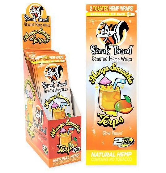 Photograph of product: Skunk Brand Terp Enhanced Mango Smoothie 2pk Hemp Wraps