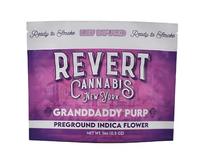 Photograph of product: Revert | Granddaddy Purp Kief Infused Ground Flower - 14g