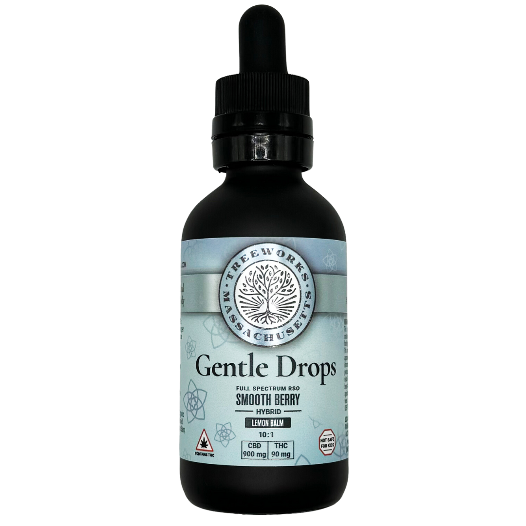 Photograph of product: Gentle Drops | RSO | 1:10 TH-oui : CBD | 2oz