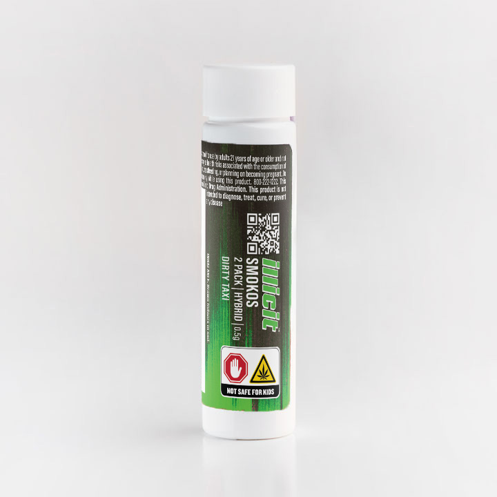Photograph of product: Dirty Taxi .5g Smokos Preroll 2-Pack