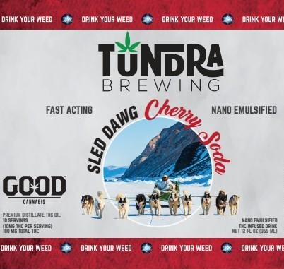 Photograph of product: Sled Dog Cherry Soda (100mg) by Tundra Brewing