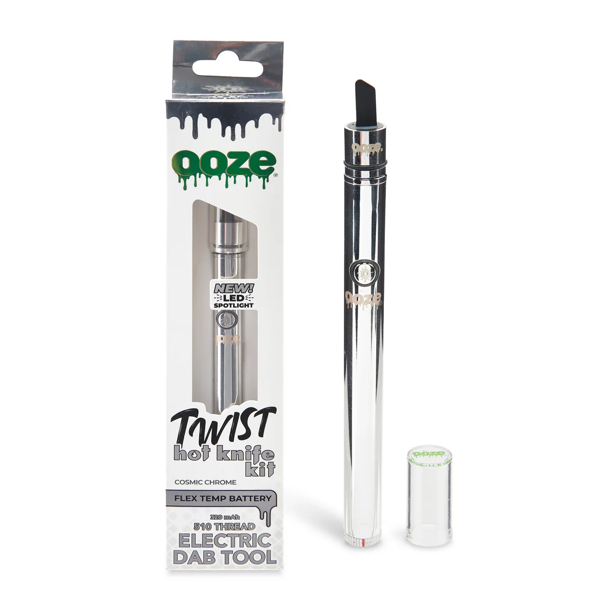 Photograph of product: OOZE - HOT KNIFE KIT - 510 THREAD - COSMIC CHROME
