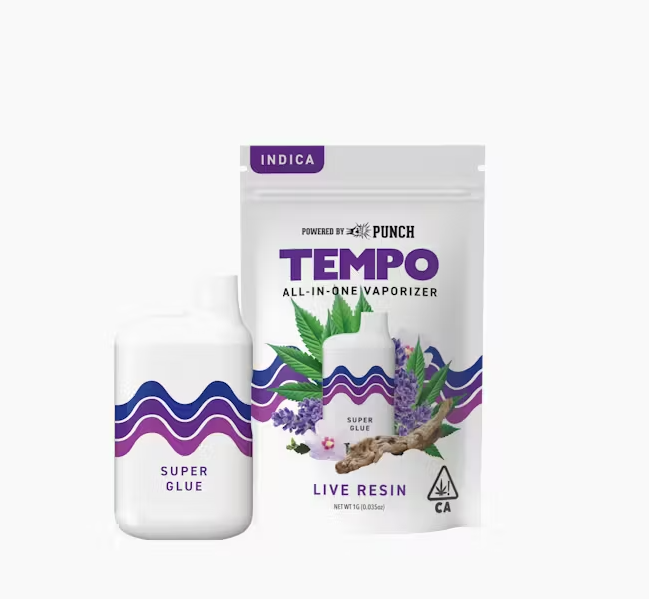 Photograph of product: SUPER GLUE | LIVE RESIN | DISPOSABLE | 1G