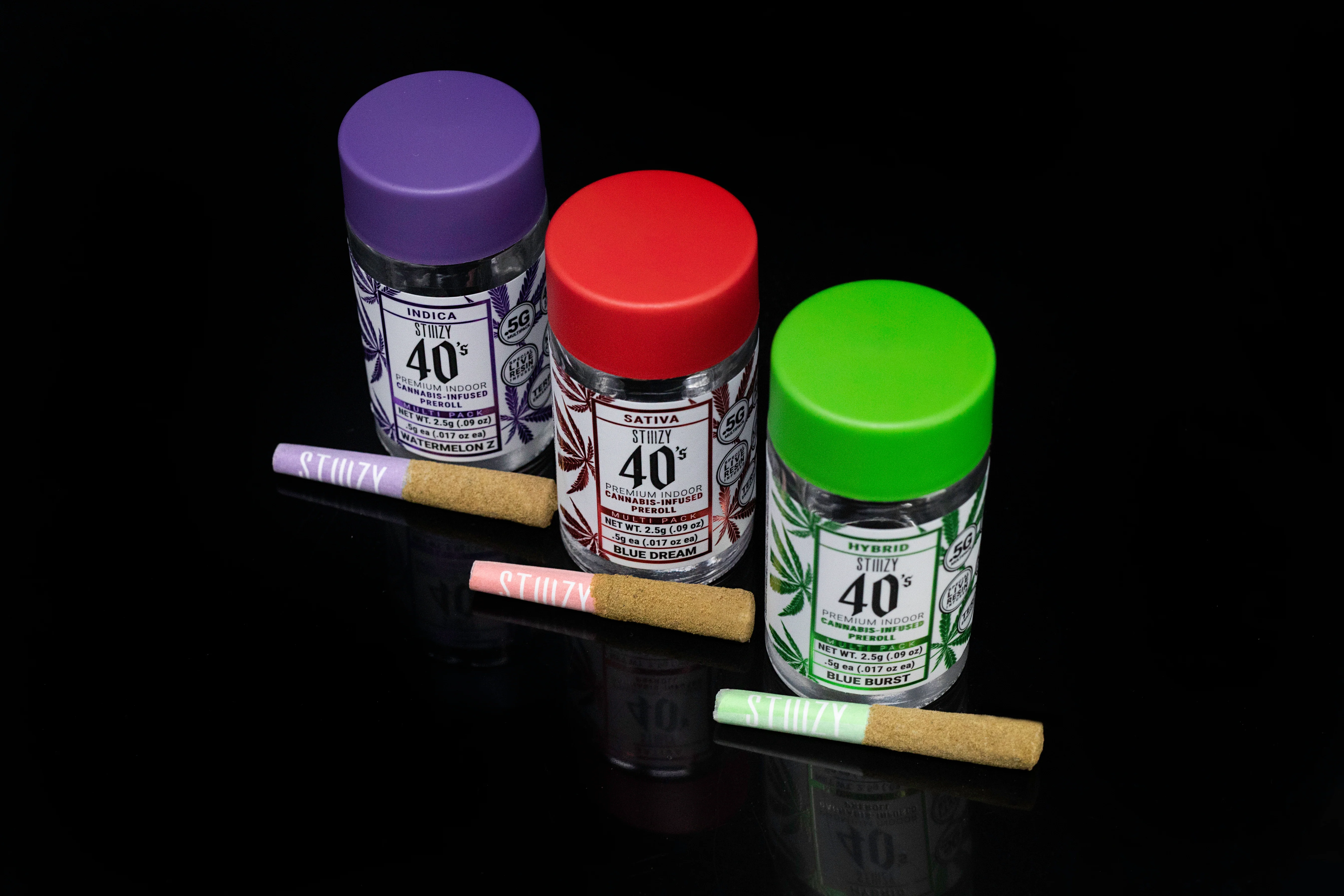 Photograph of product: 40's Infused Strawberry Cough Pre-Roll Pack 2g (4-Pack | 0.5g Each)