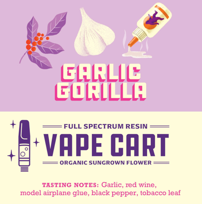 Photograph of product: Garlic Gorilla - Full Spectrum Resin - 510 Cartridge - 1.0g