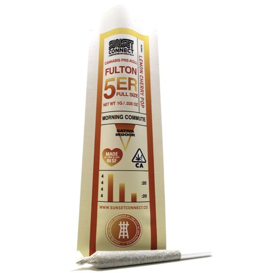 Photograph of product: Sunset Connect - Lemon Cherry Pop - 1g Pre roll - 