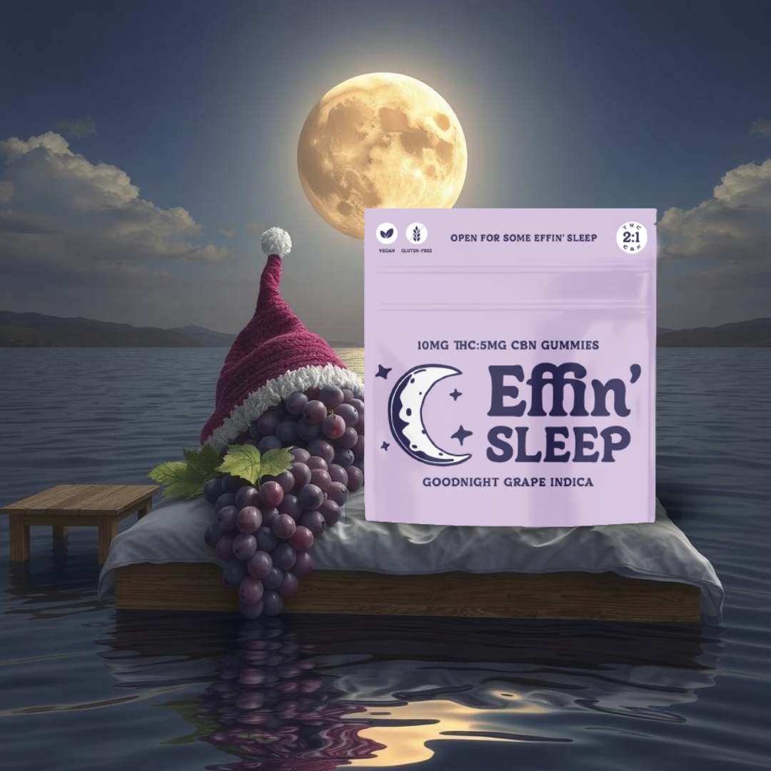 Photograph of product: Effin-Sleep Goodnight Grape 2:1 TH-oui:CBN-Gummies-100mg