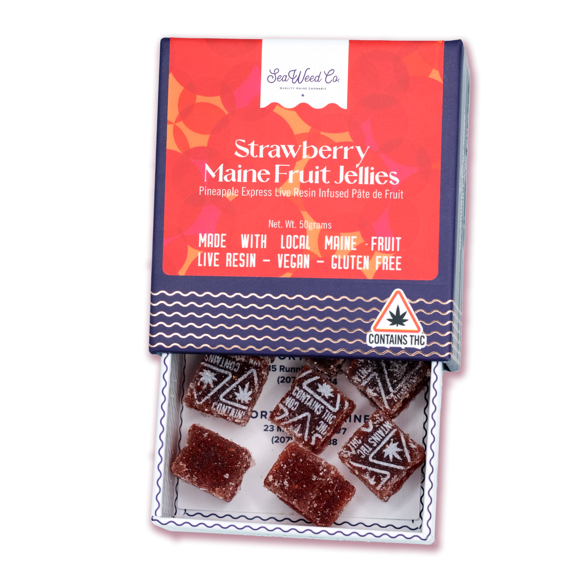 Photograph of product: SWC - Maine Fruit Jellies - Strawberry 100MG