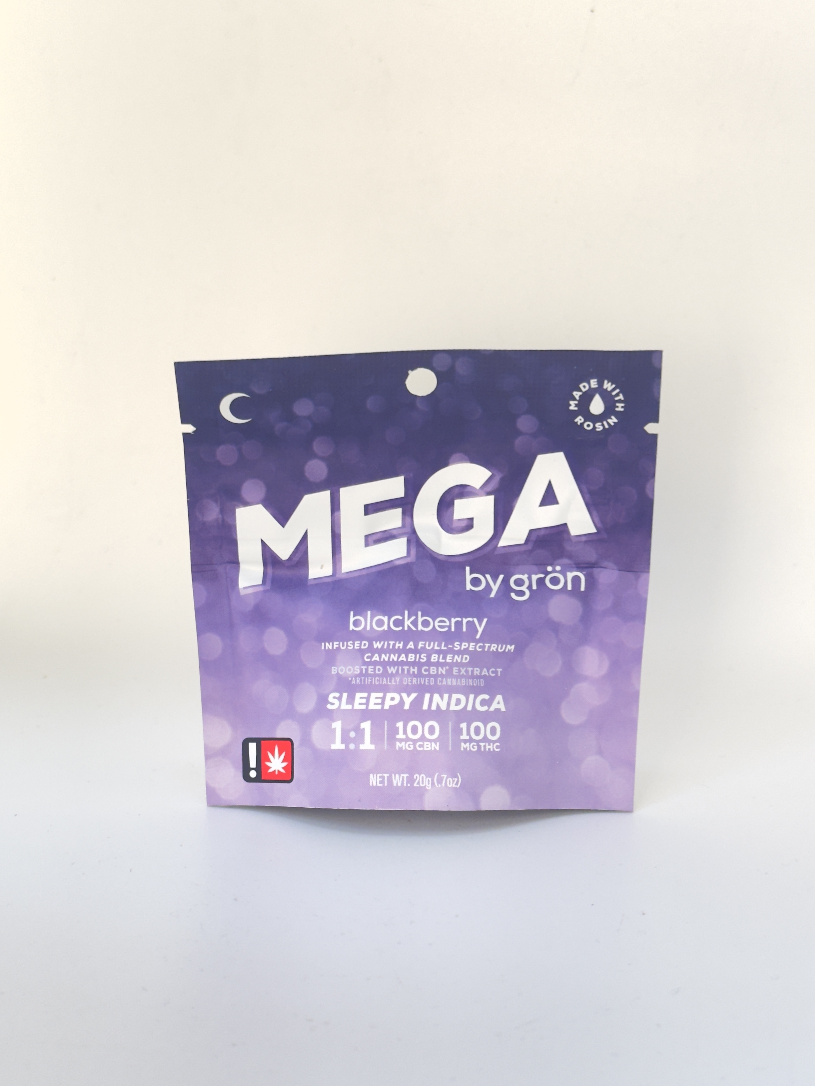 Photograph of product: Grn - 100mg Blackberry 1:1 (TH-oui:CBN) Mega Pearl