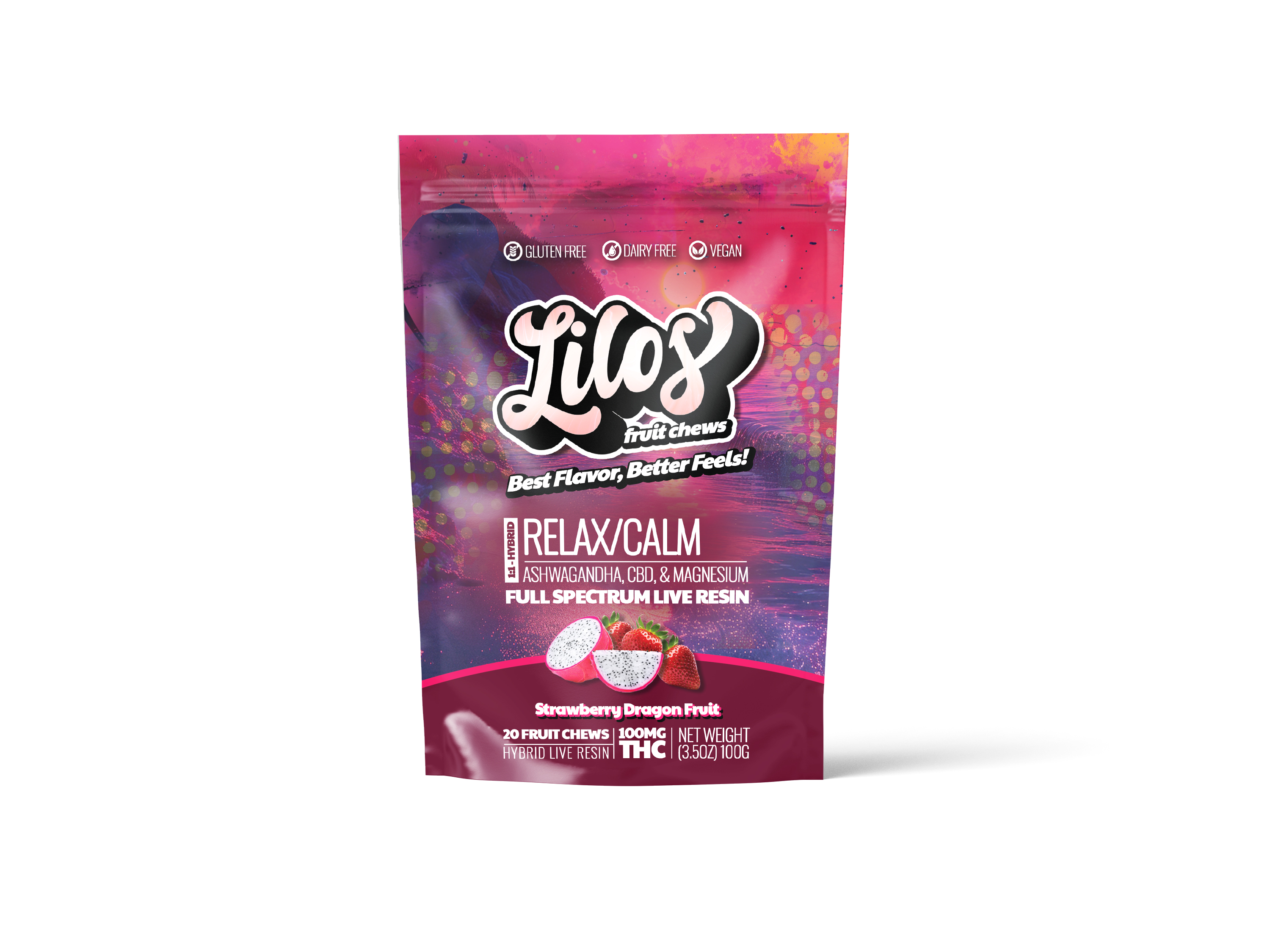Photograph of product: Live Resin Gummies | Strawberry Dragon Fruit 1:1 TH-oui:CBD