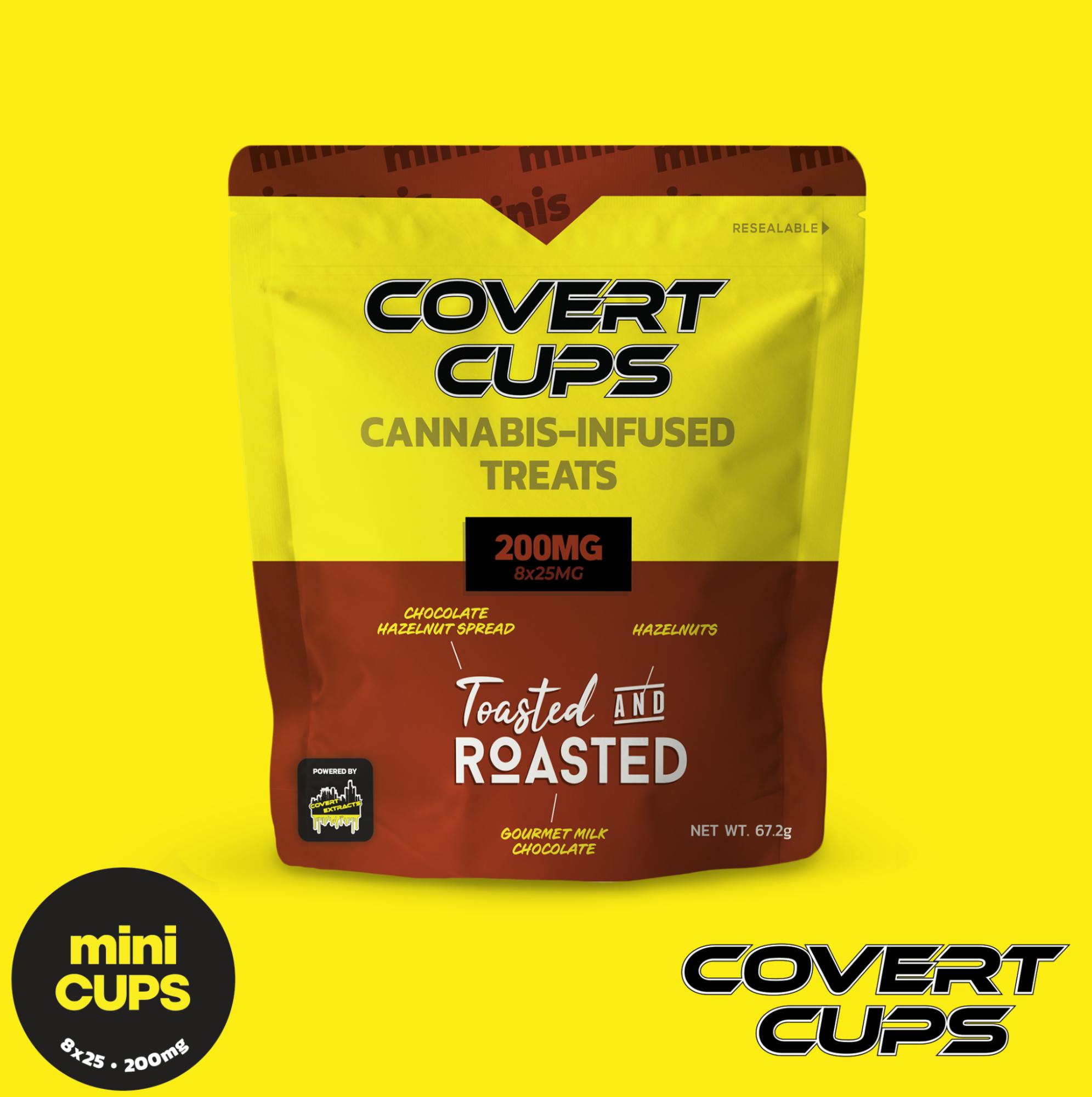 Photograph of product: COVERT CUPS | TOSTED N' ROASTED | MINI CUPS | 200MG