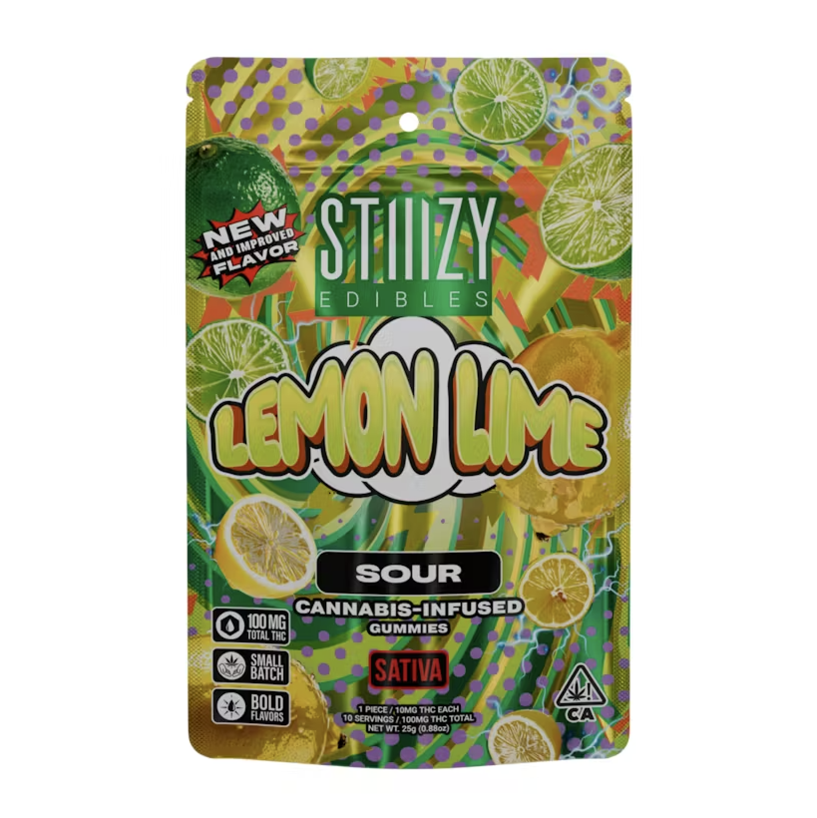 Photograph of product: Gummies 100mg  - Sour Lemon Lime (S)