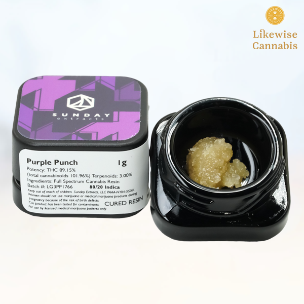 Photograph of product: PURPLE PUNCH 1G CURED RESIN