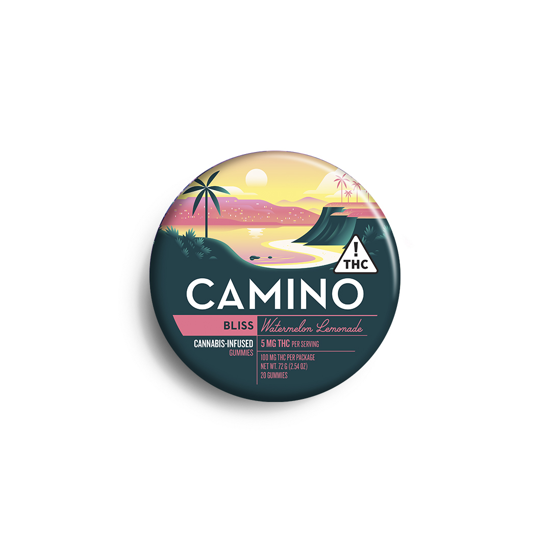 Photograph of product: Kiva Camino Watermelon Lemonade Gummies 5mg 20pk