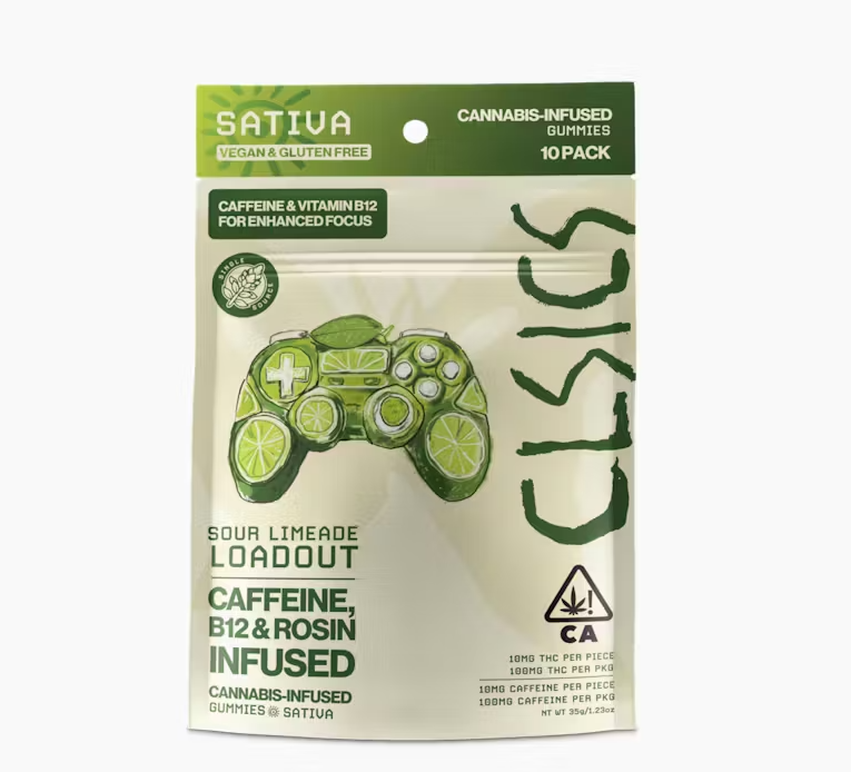 Photograph of product: 10PC SOUR LIMEADE LOADOUT ROSIN INFUSED [S] - 100MG GUMMY - CLSICS