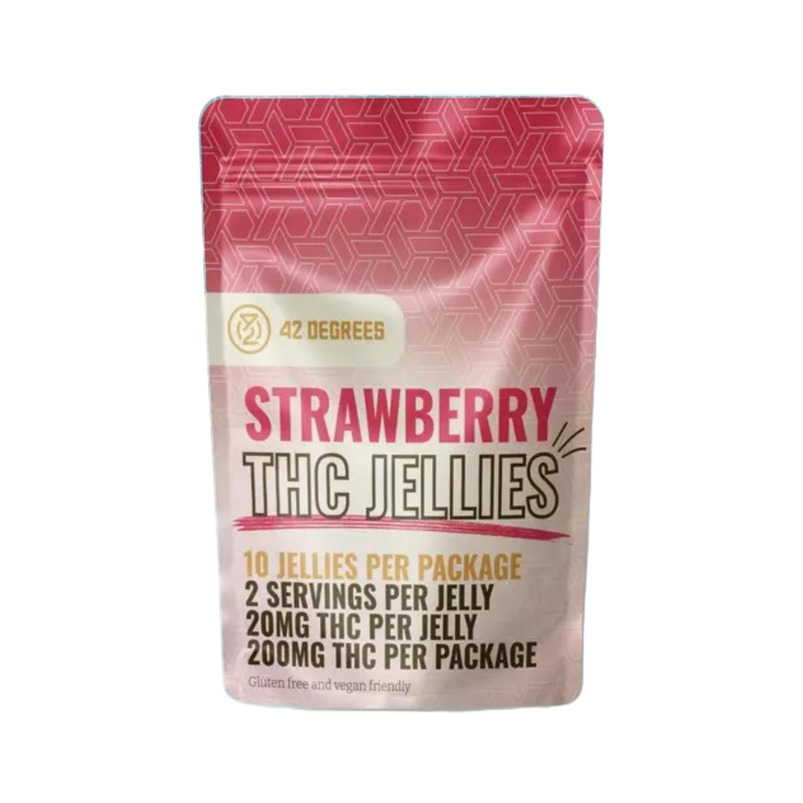 Photograph of product: 42 DEGREES | STRAWBERRY | HYBRID | GUMMIES | 200MG | REC