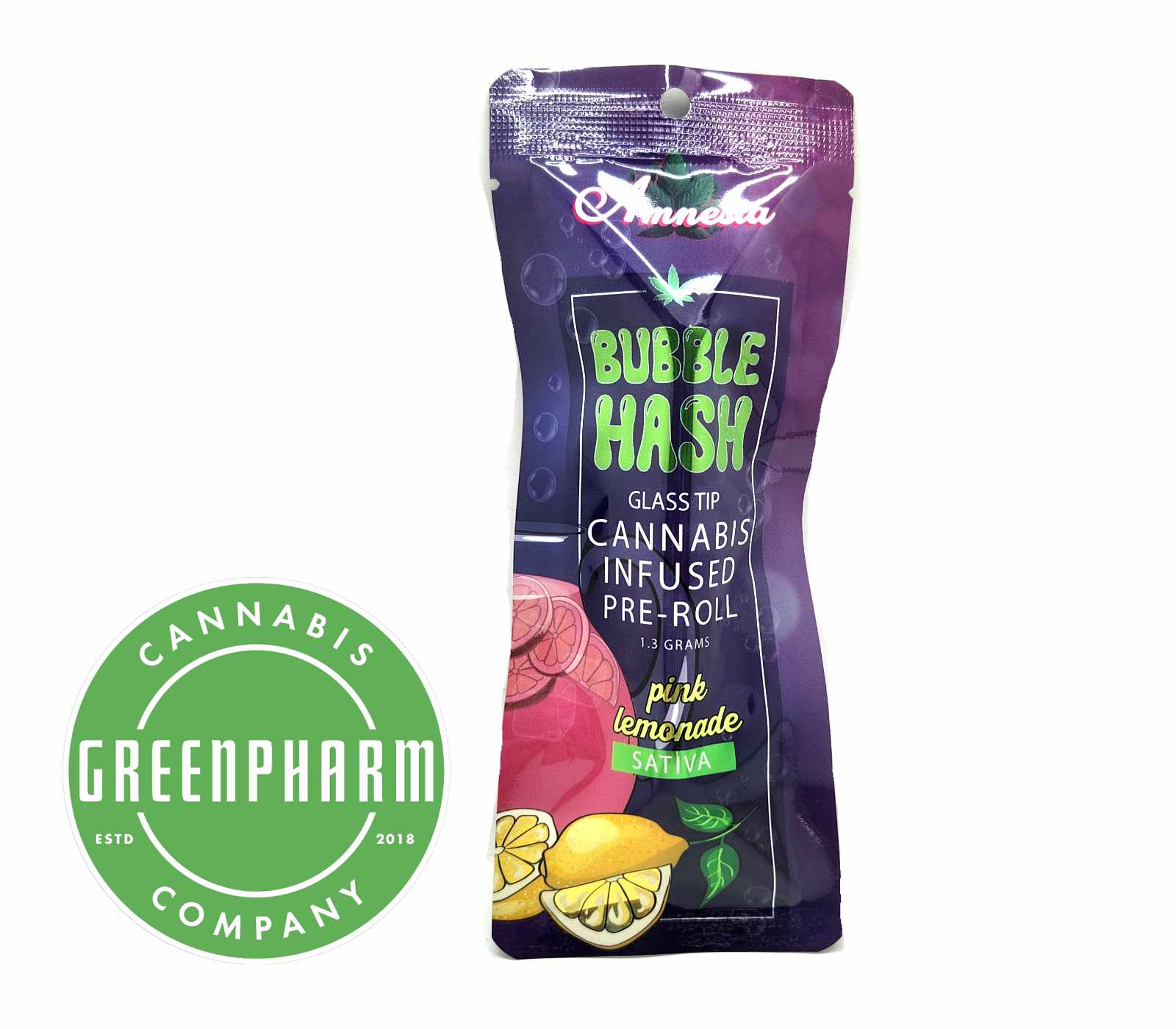 Photograph of product: Infused Pre-Roll | Amnesia | Pink Lemonade Bubble au chocolat Infused | 1.3g