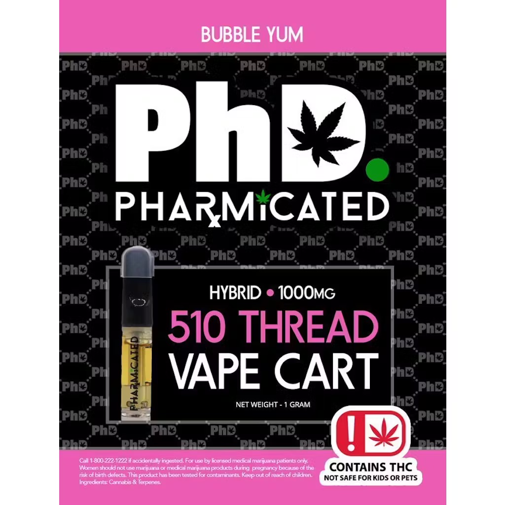 Photograph of product: Bubble Yum - Pharmicated Distillate Cart