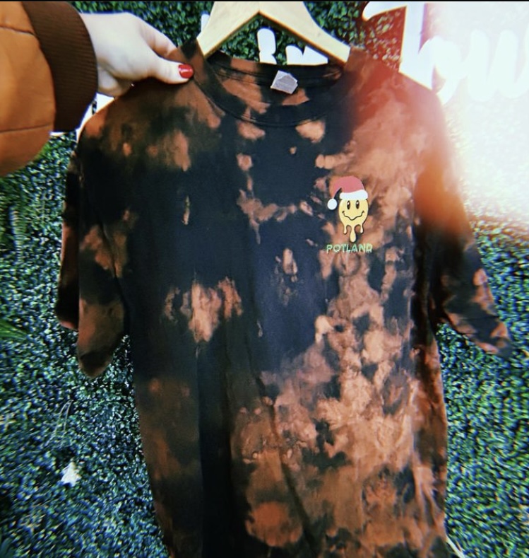 Photograph of product: Bleach-Dye Holiday T-Shirts