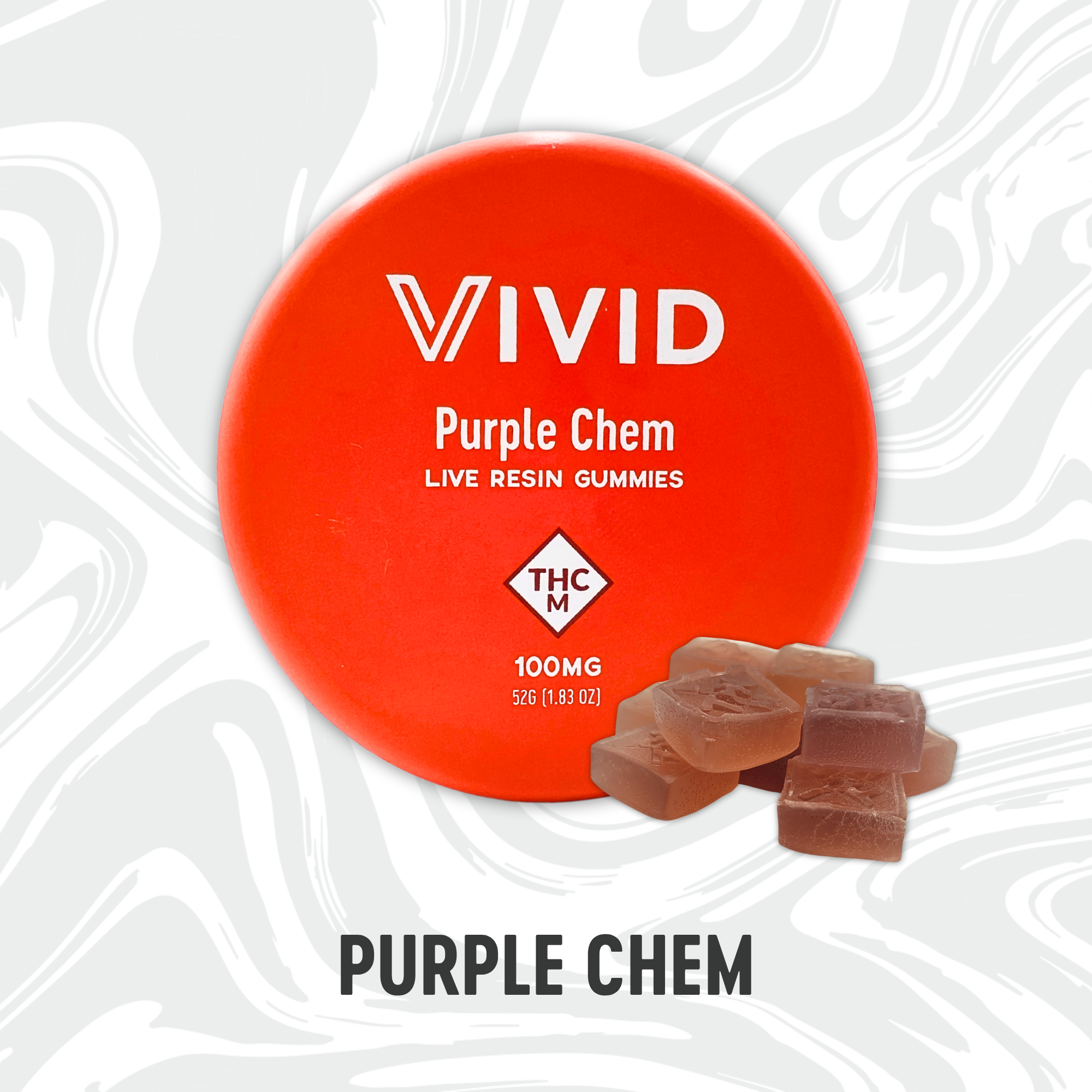 Photograph of product: Vivid - Purple Chem - Live Resin Gummies - 100mg (10pk)