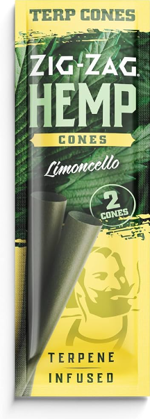 Photograph of product: ZIG ZAG | Accessory | Hemp Cones | Limoncello | 2pk