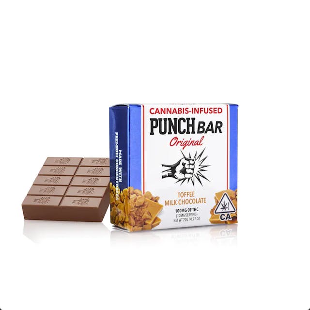Photograph of product: Punch Edibles & Extracts - 100MG Original Milk Chocolate Bar Toffee - Milk Chocolate Toffee