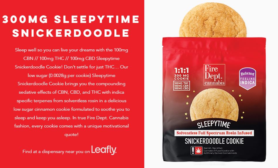 Photograph of product: Snickerdoodle Single Cookie 1:1:1 Sleepytime (Fire Dept. Oui'd)