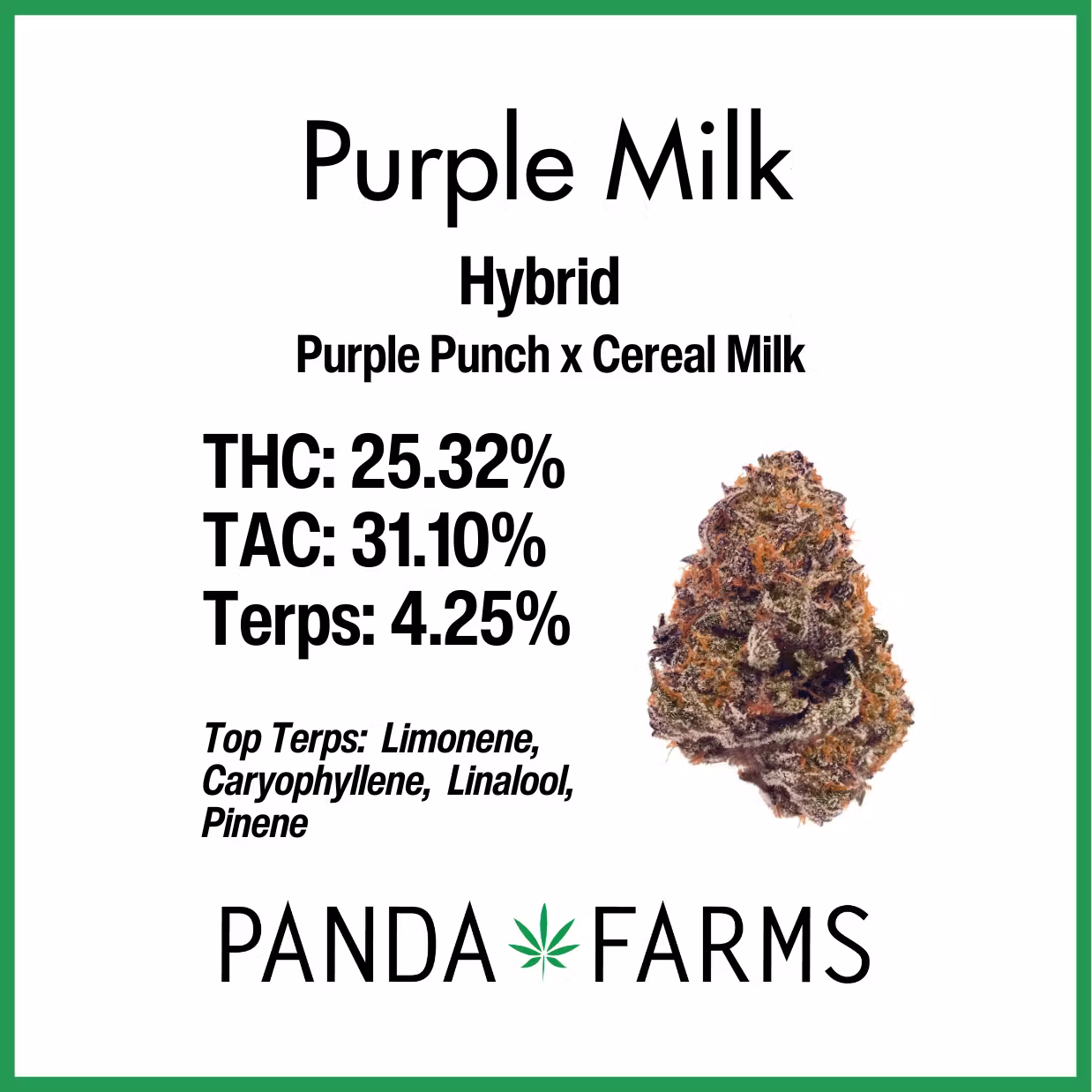 Photograph of product: Purple Milk | Panda Farms Flower - 3.5g