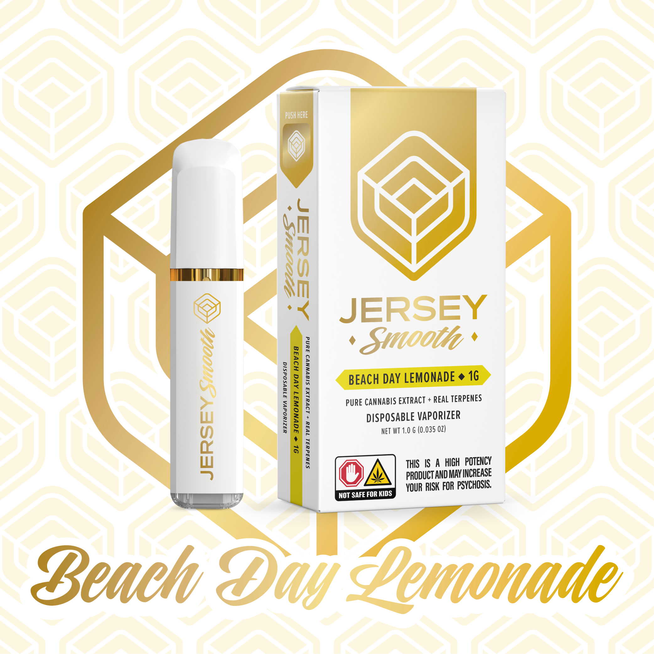 Photograph of product: Jersey Smooth Vape Disposable Distillate 1g- Beach Day Lemonade