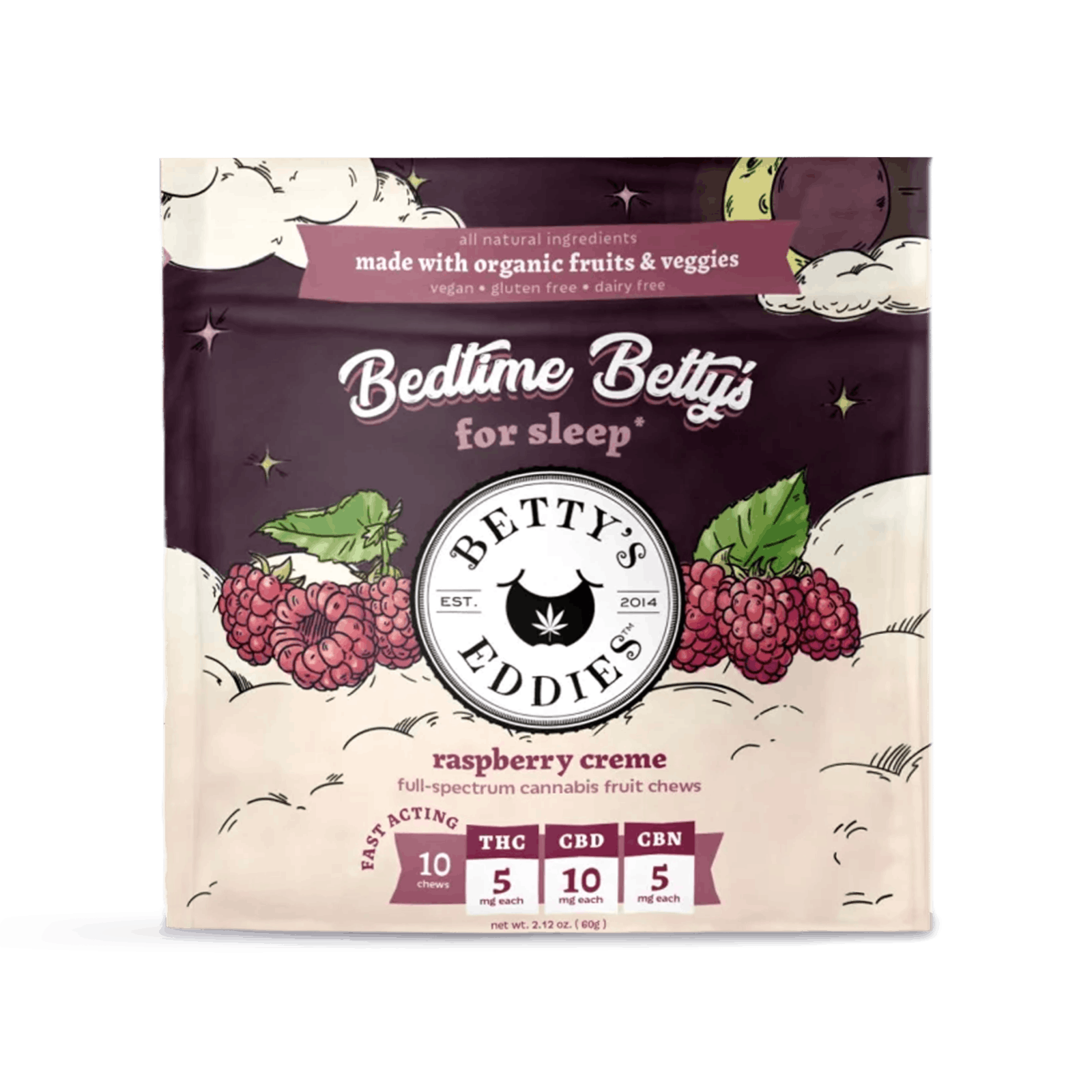 Photograph of product: Betty's Eddies-Fruit Chews | Raspberry Creme | 50mg Each 500mg