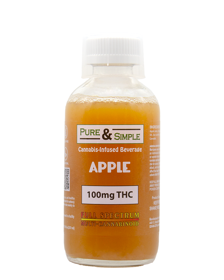 Photograph of Product: PURE & SIMPLE - DRINK - 100MG - 8OZ - JUST APPLE - INDICA