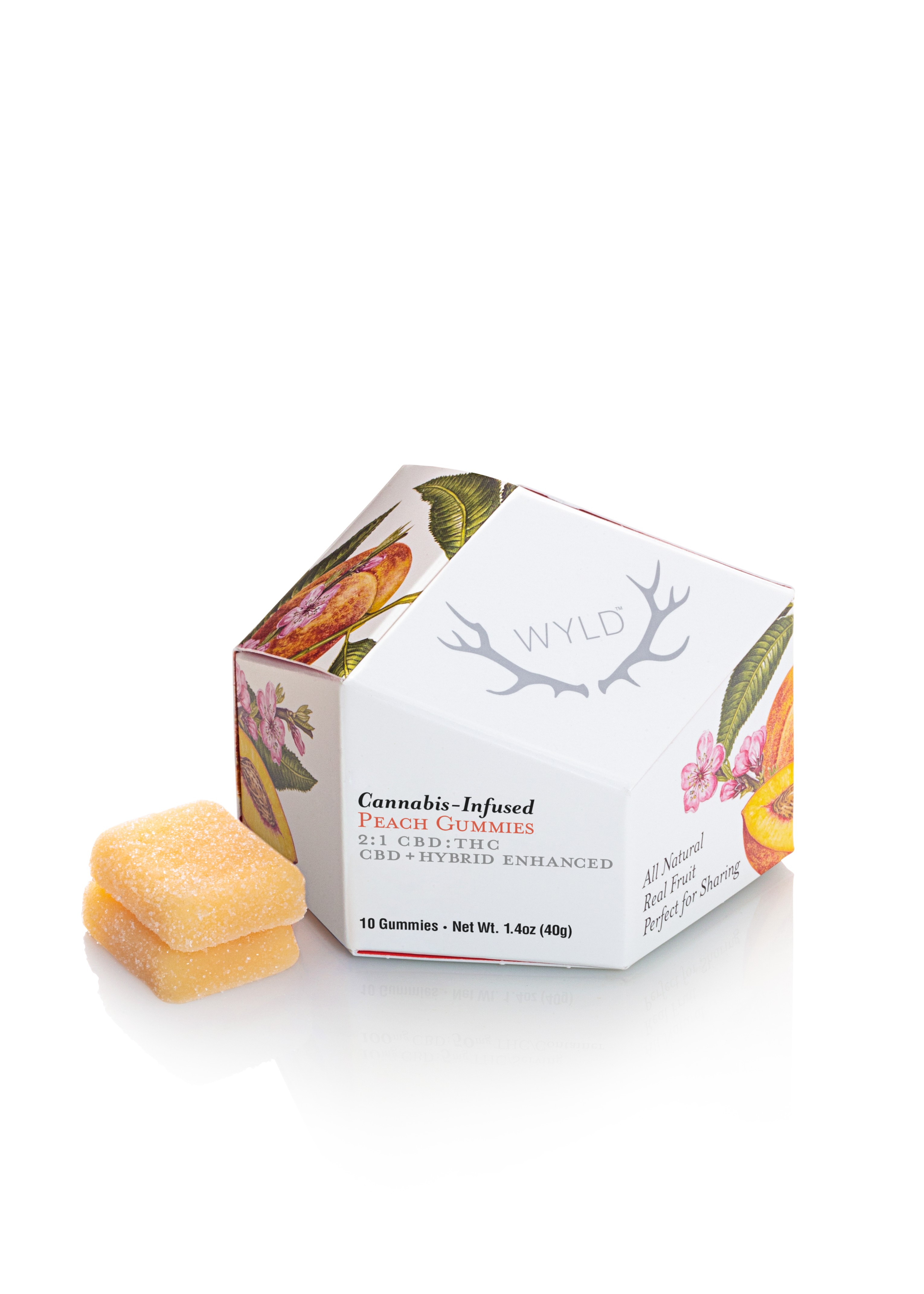 Photograph of product: Peach - 2:1 Hybrid Enhanced Gummies
