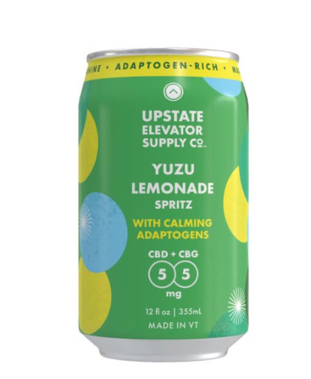Photograph of product: UESC | Yuzu Lemonade Spritz 5mg CBD : 5mg CBG | 12oz