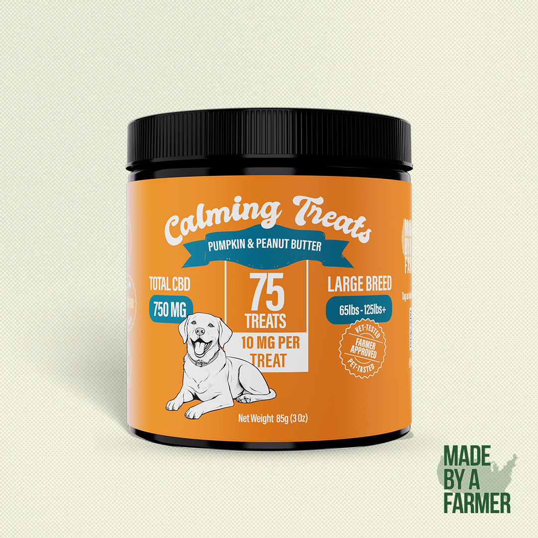 Photograph of product: Calming Pumpkin & Peanut Butter | 750MG CBD Dog Treats (Large Breed)  75 Treats/10mg each