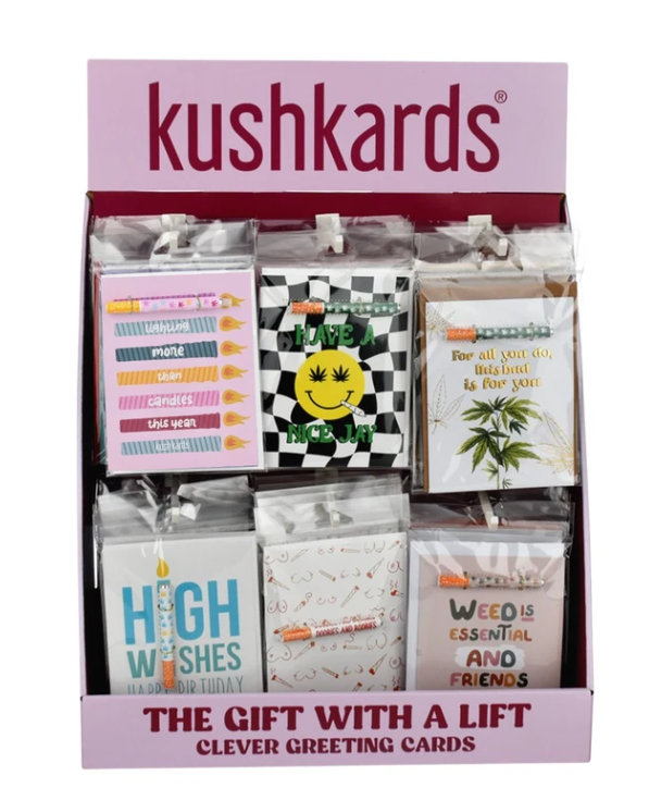 Photograph of product: KushKards | One Hitter Greeting Card | Retro Love