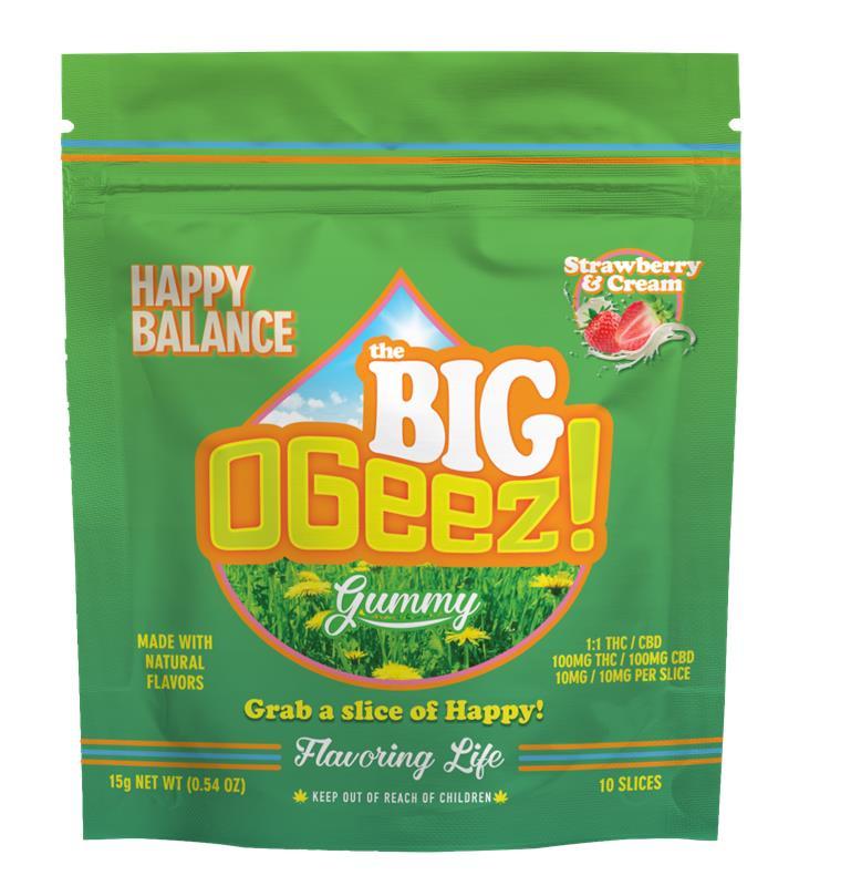Photograph of product: Ogeez! The Big 1:1 Strawberries And Cream Gummy 100mg Thc / 100mg Cbd